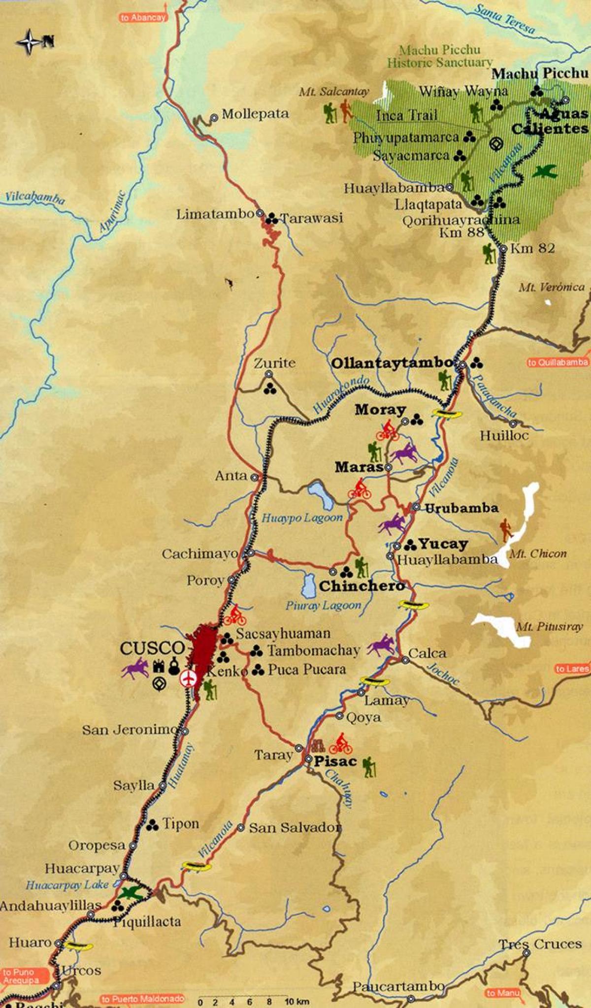 מפה של קדושה לעמק קוסקו בפרו.