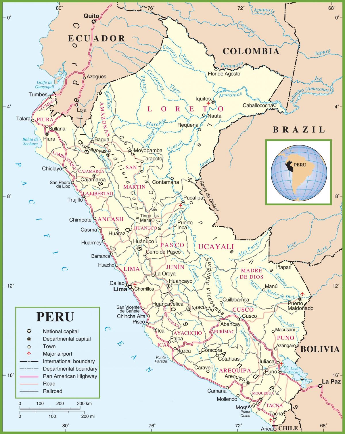 מפה של המפה הפוליטית, פרו